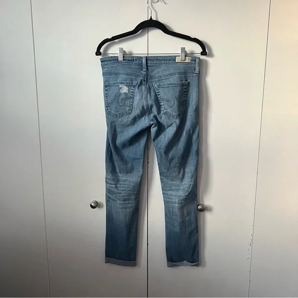 Ag Adriano Goldschmied Cropped Jeans The Stilt Roll-Up Cigarette Distressed 28 - Picture 3 of 11